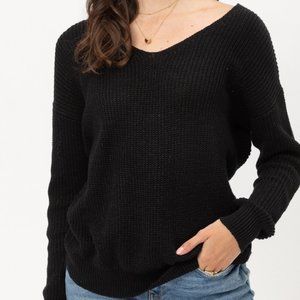 ⚡FINAL SALE! Black Pullover Fleck Sweater